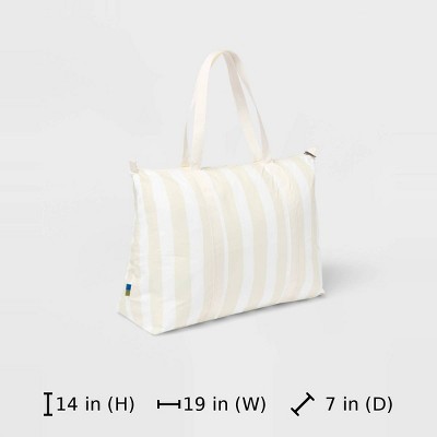 Open Story 14" Americana Packable Tote Bag - Open Story™ Cream Stripe — фото 7