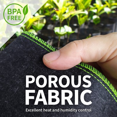 Garnen 20 Gallon Black Fabric Grow Bags for Indoor/Outdoor Planters - 5 Pack