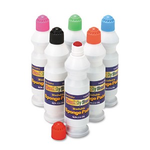 Creativity Street Sponge Paint Set, 6 Assorted Colors, 2.2 oz Bottle, 6/Pack - 1 of 1