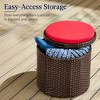 Best Choice Products Round Wicker Ottoman, Multipurpose Furniture w/ Removable Cushion, Steel Frame - 3 of 4