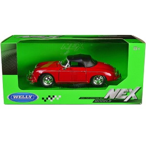 Porsche 356A Speedster Red with Black Soft Top "NEX Models" Series 1/24 Diecast Model Car by Welly - 1 of 3