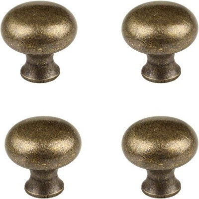 attop 4 PCS 1.0'' x 0.9'' Antique Style Brass Pulls Solid Hardware Knobs for Furniture Cabinet Closet Drawer Box Door Handles