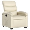 vidaXL Cream Faux Leather Power Lift Recliner Armchair with Manual Recline and Side Pocket for Living Room Comfort - 3 of 4