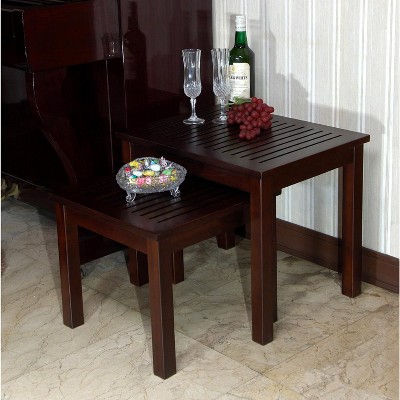 D-Art Collection Mahogany Nesting Table  (set of 2 pcs)