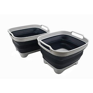 SAMMART 7.5L (2 gallons) Collapsible Plastic Dishpan with Draining Plug - 1 of 4