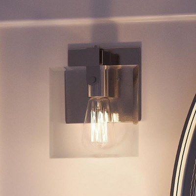 Urban Ambiance Luxury Modern Farmhouse Modern Bath / Wall Light,  8-3/8"H x 7"W,  Brushed Nickel Finish, UHP2455