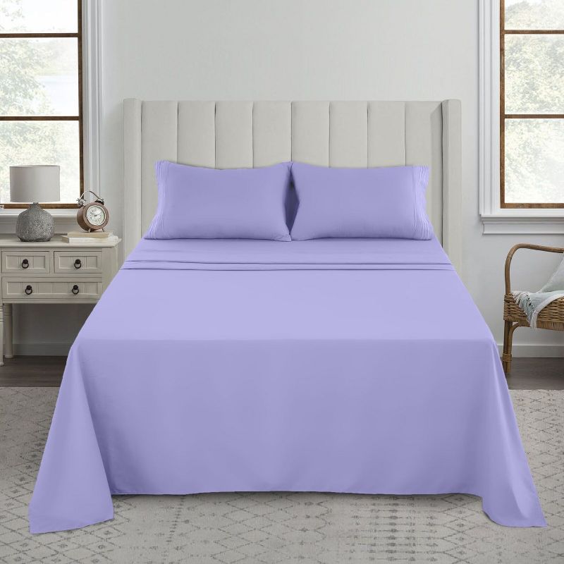 Microfiber Solid Bed Sheet Set - Lux Decor Collection, 1 of 5