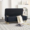 CAVINAS Rectangular Polyester Storage Ottoman Bench with Tufted Top,Upholstered Storage Ottoman,Storage Benches for Living Room,Bedroom - 2 of 4
