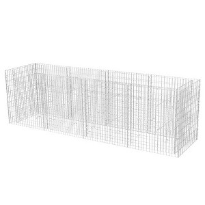 vidaXL Raised Garden Bed Raised Flower Bed Gabion Basket Galvanized Steel - 141.7" x 35.4" x 39.4" - 1 of 4