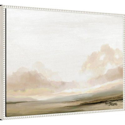 Southern Landscape Abstract Canvas Wall Art with White Beaded Frame