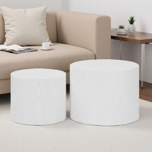 18.9" No-Assembly Round Coffee Tables (Set of 2) - 1 of 4
