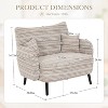 QingMoon Modern Style Two-seater Sofa with armrest pillows, and storage pockets, for Bedroom Small Space Living Room, Easy Assembly - 3 of 4
