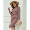 Clearlove Women's Bodycon Sweater Dress Slim Fit Turtleneck Long Sleeve Sweater Dress - 3 of 4