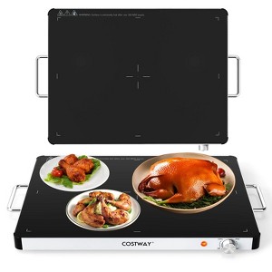 Costway 1/2/3/4 PCS Electric Warming Tray Tempered Glass Food Warmer with Adjustable Temperature - 1 of 4