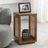 HomeStock Square Weave End Table with Two Tier Shelves, Rattan Accent Sides and Modern Boho Inspired Storage Solution - 4 of 4