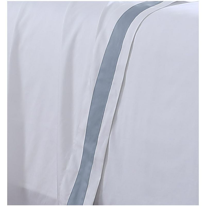 Italian Home Collection 300 Thread Count 100% Cotton Sheet Set With Band Hem, California King, Blue, 2 of 4