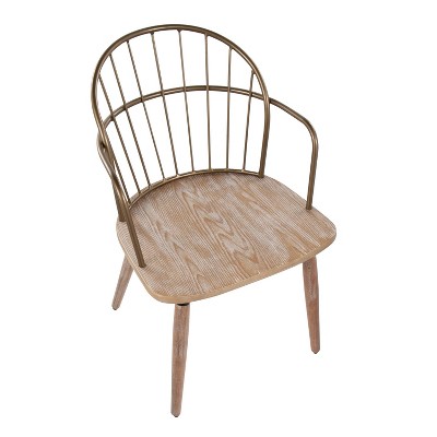Riley High-Back Spindle Dining Chair in Antique Copper and Whitewash