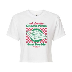 Women's - Home Alone - Lovely Cheese Pizza Just For Me-Juniors Cropped Graphic T-Shirt Cropped Graphic T-Shirt - 1 of 4