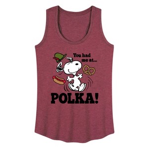 Women's - Peanuts - You Had Me At Polka Graphic Racerback Tank - 1 of 4