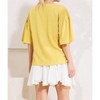 Women's Boat Neck Drop Shoulder With Smocking Blouse - Oddi - 2 of 2