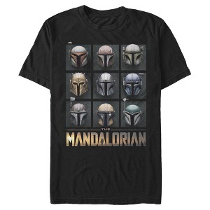 Men's Star Wars The Mandalorian Helmet Grid T-Shirt - 1 of 4