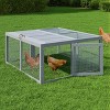 Folding Chicken Coop Run Rabbit Hutch, Portable Wooden Chicken Cage Pens with Top & Side Opening Doors, Small Animal Poultry Pet Cage - 2 of 4