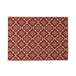 SEVOBAL Rug Indoor and Outdoor Area Rug 7'*5'3"’ Vintage Large Non-slip Rug For Living Room Kitchen Bedroom, Red, 84"*63"*0.16" - 1 of 4