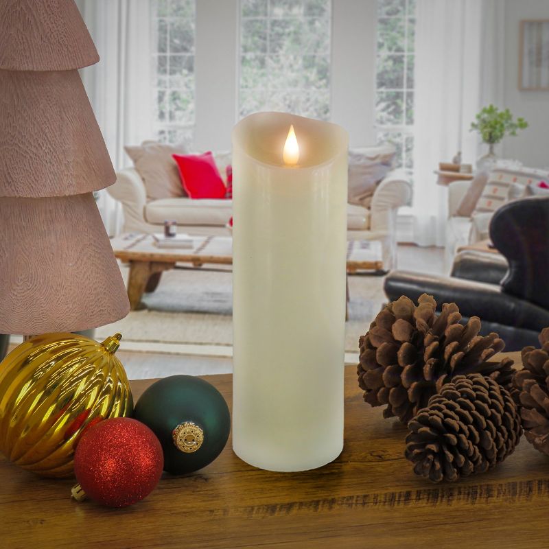 9" HGTV LED Real Motion Flameless Ivory Candle Warm White Lights - National Tree Company, 2 of 6