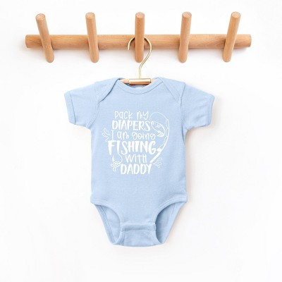 The Juniper Shop Pack My Diapers I'm Going Fishing With Daddy Baby Bodysuit