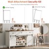 COZONY  Farmhouse Buffet Cabinet with Sliding Barn Door, 3 Drawers and Wine Rack, Adjustable Shelves for Dining Room, Kitchen, Living Room - 3 of 4