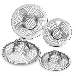 Garnen 4 Pack Kitchen Sink Drain Strainer, Stainless Steel Mesh Sink Strainer Basket, Shower Drain Hair Catcher For Bathroom, 2.1", 2.8", 3.5" & 4.3" - 1 of 4