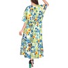 LA LEELA Women's House Daily Routine Evening Wear Loungewear Casual Long Kaftan Cover Up Slit Dress Maxi Dresses Caftans for Women 2X-3X Beige, Floral - 3 of 3