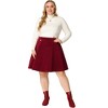 Agnes Orinda Women's Plus Size Corduroy Button Decor Elastic Waist A-Line Skirts - 3 of 4