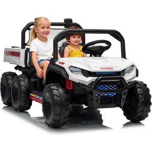 24V Electric Ride-On Dump Truck- 2-Seater w/ Parent Remote, All-Terrain Tires, 3 Speeds, Music & Safety Belts for Ages 3-8 - 1 of 4