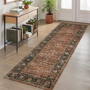 Washable Area Rugs for Living Room, Floral Rugs Oriental Vintage Rugs - 1 of 4