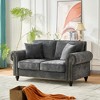 63" Modern 2-Seater Sofa with Rolled Arms, Chenille Upholstered Couch with Wood Legs and Nailhead Trim for Living Room, Apartment - 2 of 4