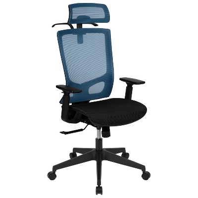 Ergonomic Blue Mesh High Back Swivel Office Chair