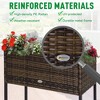 Okak 27.5" Rattan Wicker Raised Garden Bed with Tool Storage Shelf, Outdoor Portable Elevated Planter Box for Vegetables/Herbs/Flowers - 2 of 4
