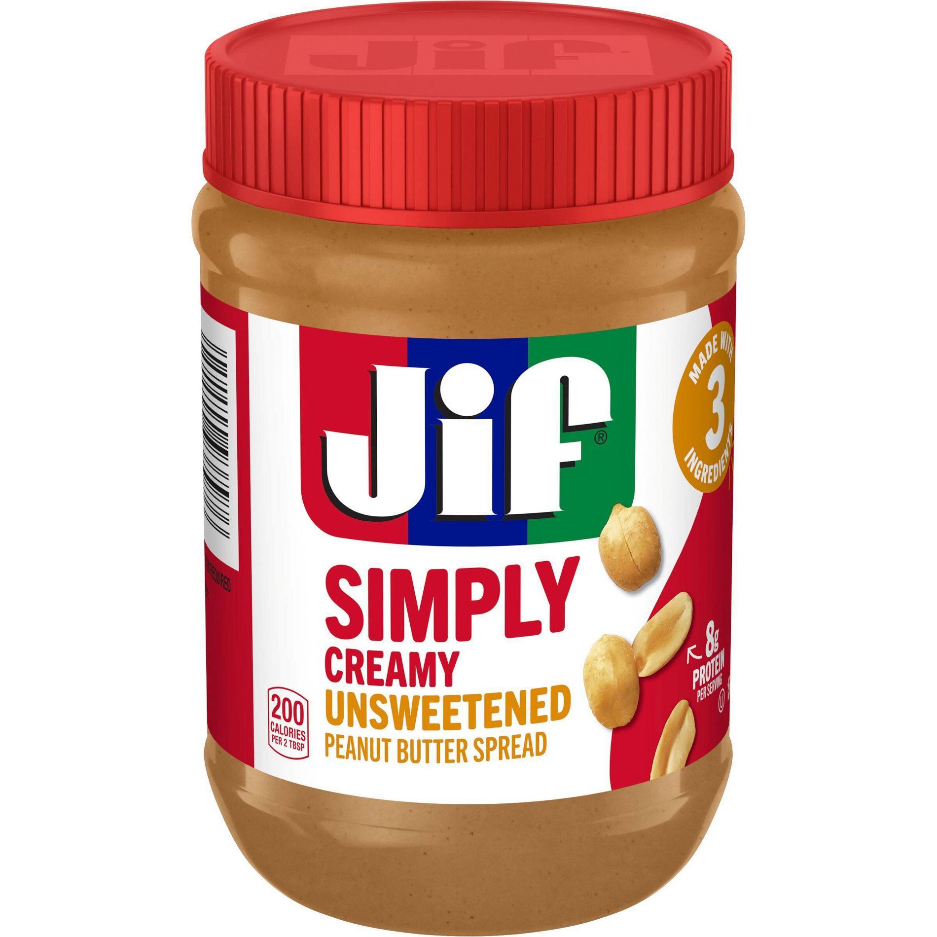 Jif Simply Unsweetened Creamy Peanut Butter Spread - 15oz