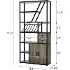 Wine Bar Cabinet, Tall Coffee Bar Station with Power Outlets and Wine Rack, Kitchen Microwave Stand Bakers Rack Cabinet for Living Room - 2 of 4