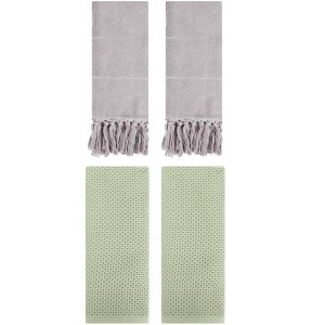 REGALWOVEN 4 Pcs Cotton Bathroom Hand Towels for Spa, Hotel - 1 of 4