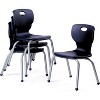 School Student Stack Chair - Luxurious and Comfortable Seat with Robust Riveted Frame - for Classrooms in Home Learning or Office - Packk of 4 Chairs - 3 of 4