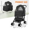 FDW Pet Stroller 3-in1 Multifunction Dog Stroller with All-Terrain Tires Extra-Large Storage Basket Adjustable Canopy for Small to Medium Dogs Cats - 2 of 4