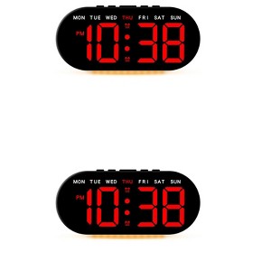 REGALWOVEN 2 Pcs Digital Plastic Corded Electric Adjustable Accurate Alarm Clock 7.1 x 3.1 x 1.2 inch - 1 of 4