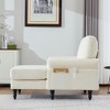 Upholstered Chaise Lounge Recliner Sleeper Sofa Bed Lazy Single Sofa Leisure Reading Couch with Side Pockets, Chenille - ModernLuxe - 2 of 4