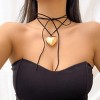 Chunky Puffy Heart Choker - Adjustable Velvet Chain Y2K Trendy Jewelry for Women - 2 of 4