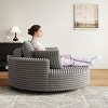 KWPZQEB 55'' Corduroy Foam Single Swivel Chair, 360¡ã Swivel Chair with Pillows, Large Barrel Arm Chairs with Deep Seat, Round Chaise for Living Room - 4 of 4