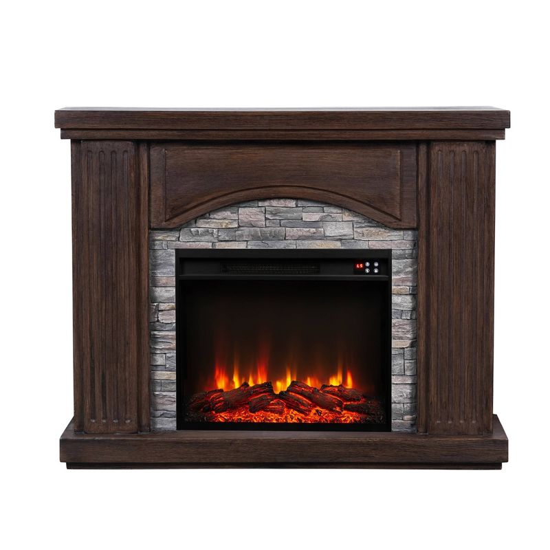 47" Stone Surrounded Freestanding Electric Fireplace - Festivo, 1 of 11