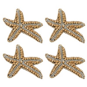 Unique Bargains Rhinestones Beads Starfish Shape Sequin Applique Patches 4 Pcs - 1 of 3