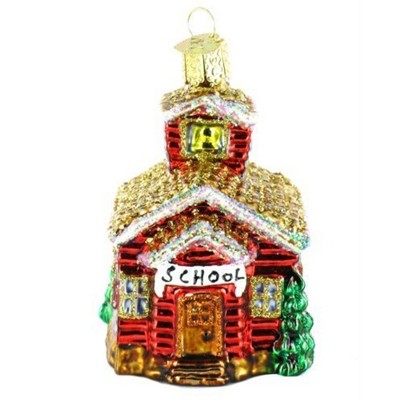 Old World Christmas Glass Blown Ornament for Christmas Tree, School House